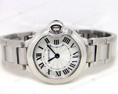 Replica Cartier Ballon Bleu De Ladies Watch 28mm White Dial